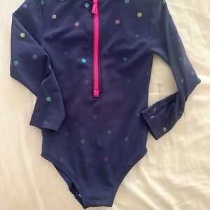 Boden Navy Swimsuit with Colorful Dots